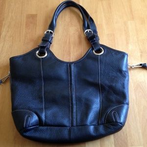 Large Tignanello Black Leather Tote